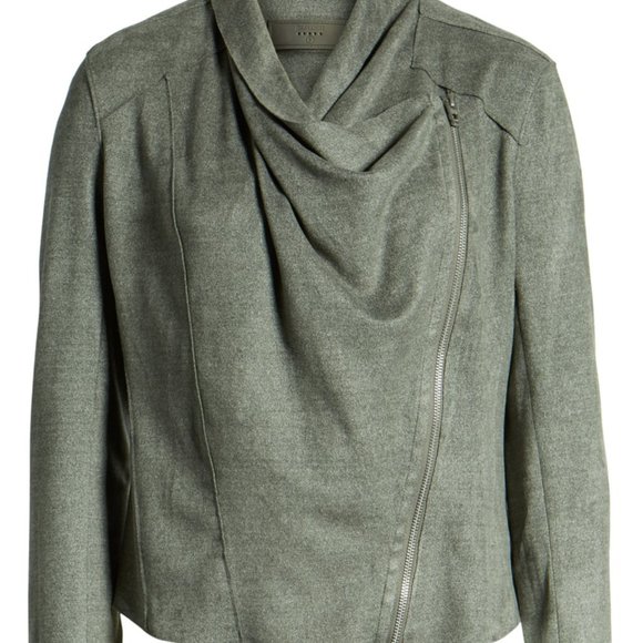 BLANK NYC FAUX SUEDE DRAPE JACKET GREY - Picture 2 of 6